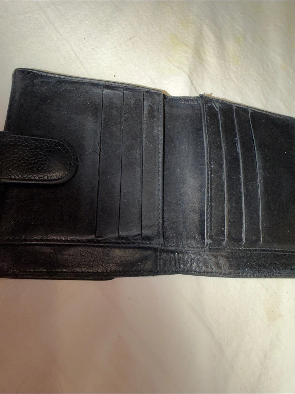 CHANEL Black Quilted CC Fold-Over Wallet/Card Holder
